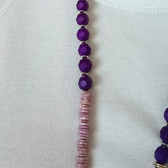 Chico's Chania Long Beaded Necklace 40" Multicolor Silver Tone New - Picture 8 of 10